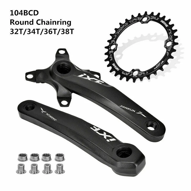 

104BCD MTB Bike Crankset Aluminum Alloy 170mm Crank and 32-38T Chainring
