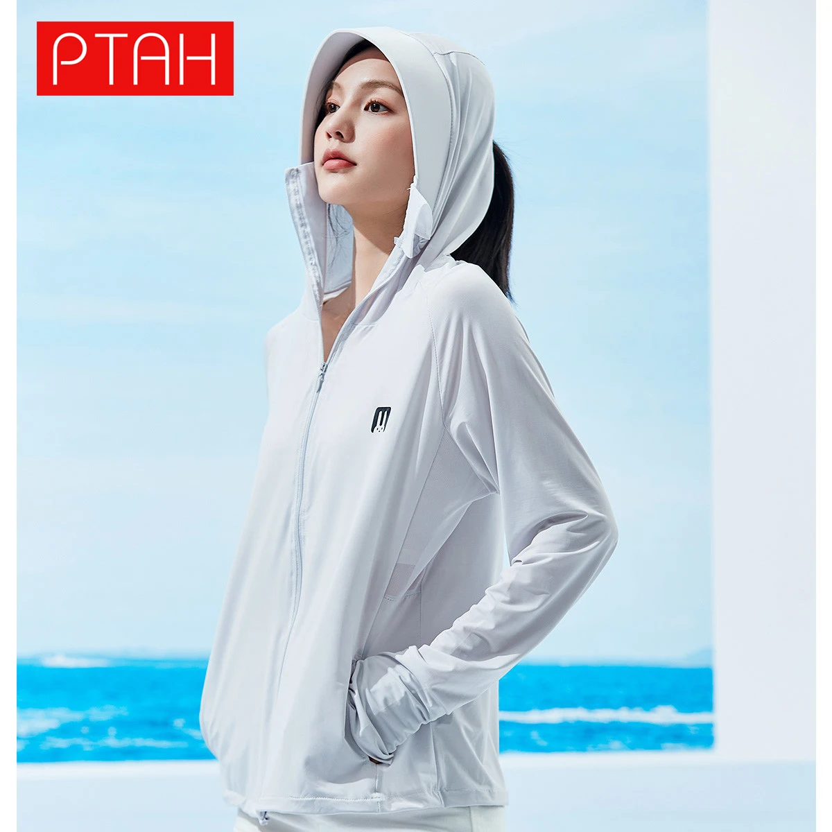 

[PTAH] Summer Coat Ladies Jacket Women's Clothing 2021 Sun Protection Clothing Quick Dry Zip Up Hoodie Long Sleeve Outdoor Coats