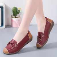 ciciyang spring loafers women genuine leather 2022 new flat bottom single shoes ladies plus size 43 44 peas shoes womens shoe