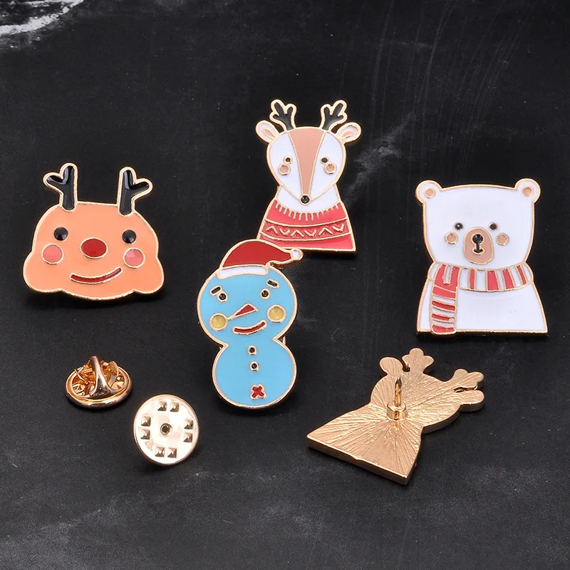 Милый снеговик полярный медведь Капельное масло Брошь Рождественский значок