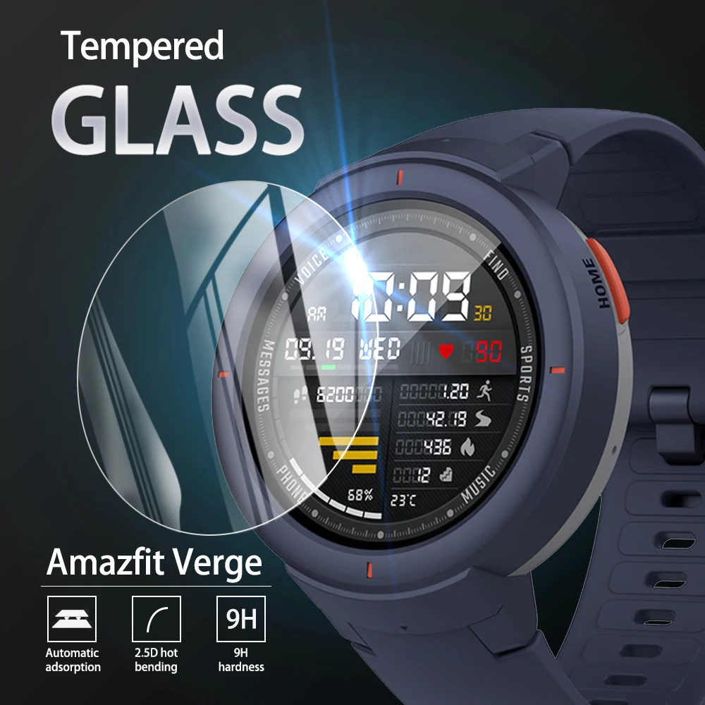 5Pcs 9H Premium Tempered Glass For Huami Amazfit Verge Smartwatch Screen Protector Film Accessories for Huami Amazfit Verge