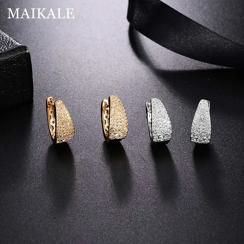 Женские серьги гвоздики с инкрустацией MAIKALE новые роскошные свадебные из
