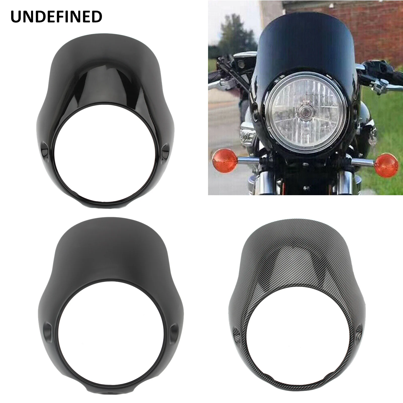 

Motorcycle 8" Headlight Fairing Cowl Mask Cafe Racer 8 inch Windshield Cover For Honda CB150 for Benelli Ducati Monster T100