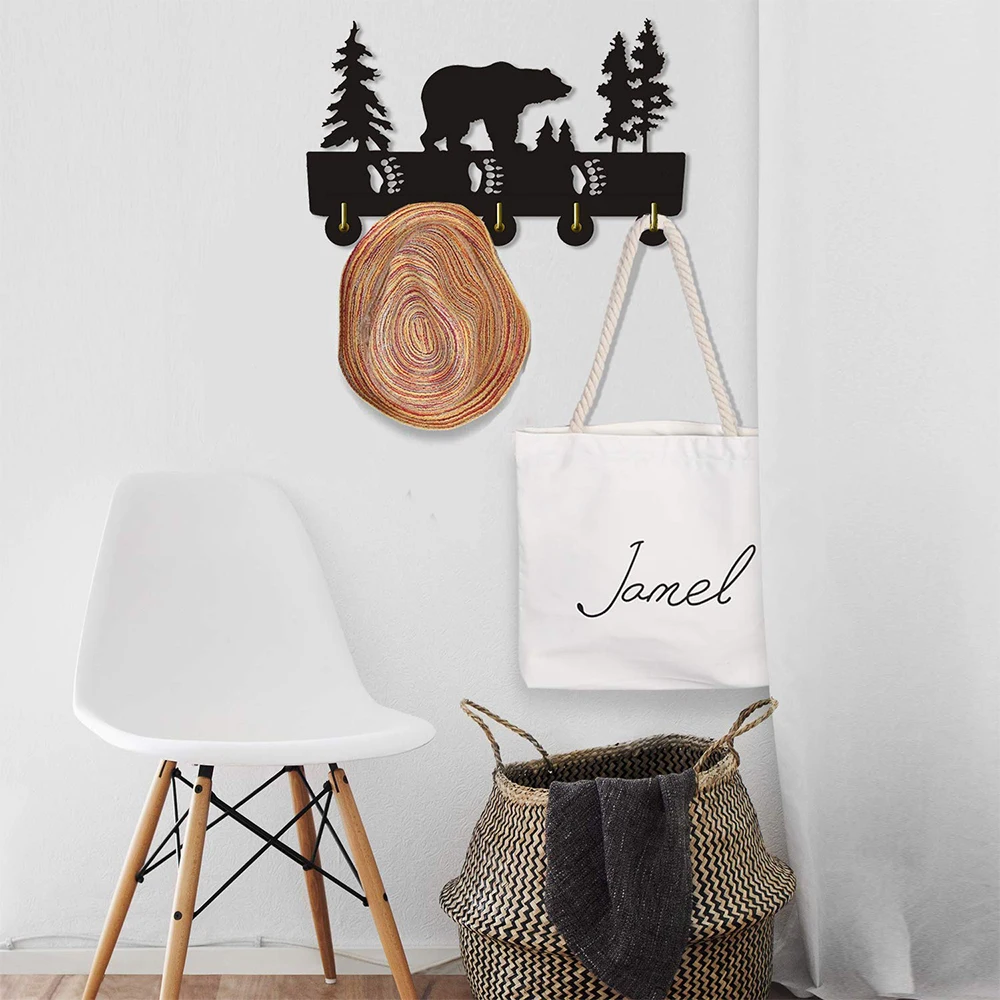 

Key Hooks Wild Animals Bear Wall Hooks | Handmade Home Decor Wooden Home Storage Hooks | Wild Animal Household Decor Coat Hooks