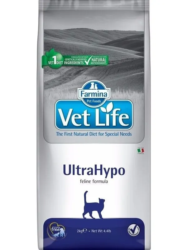 Vet Life Cat Ultrahypo корм для кошек при пищевых аллергиях и непереносимостях 5 кг. | Дом