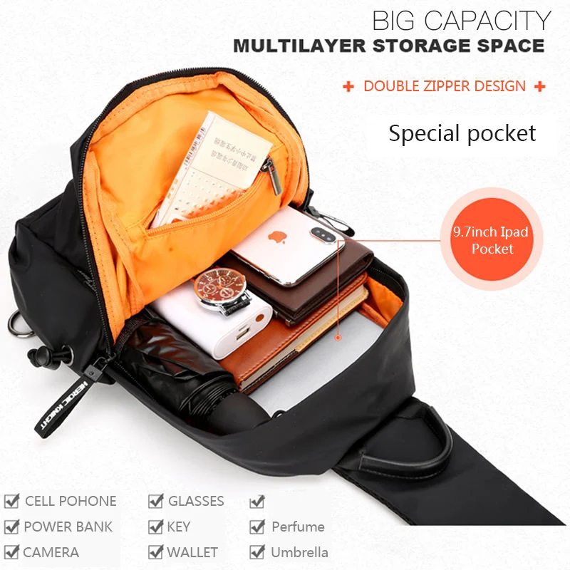 Сумка-мессенджер Мужская через плечо водоотталкивающая сумочка-слинг с