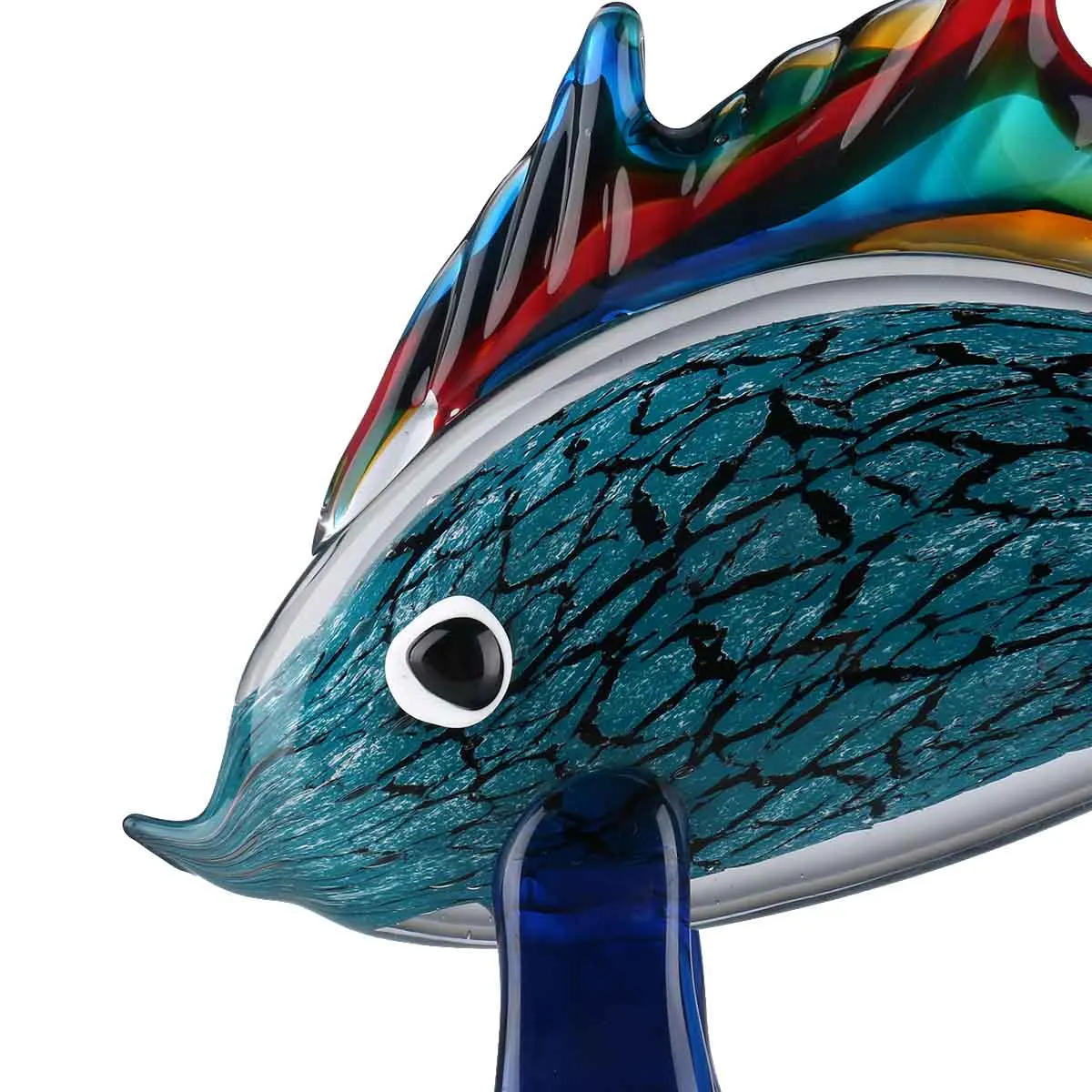 Рыба из красного стекла выдувная вручную стеклянная фигурка рыбы коллекционный