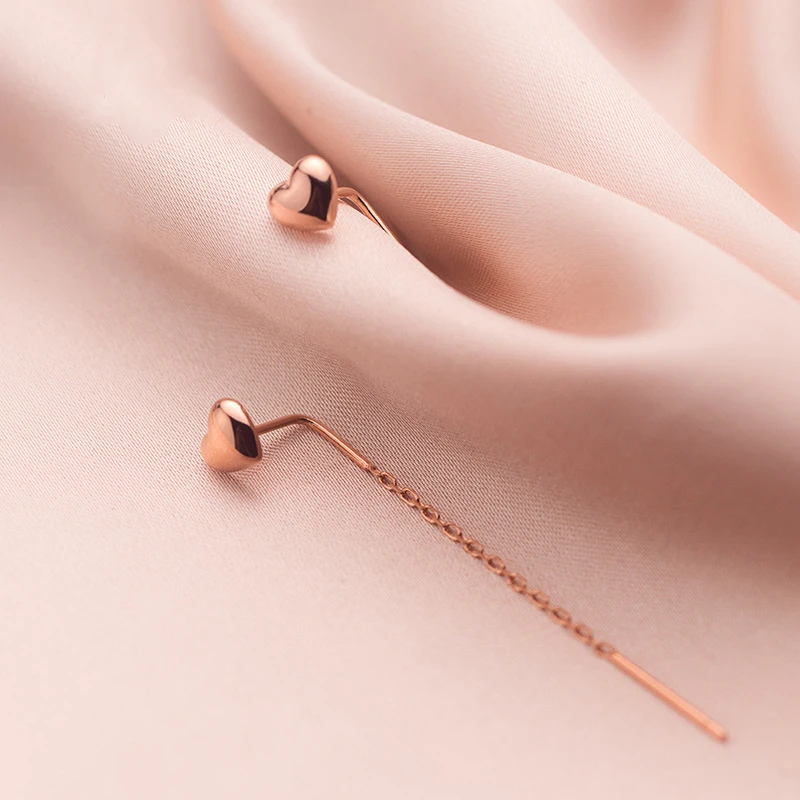 Серьги-подвески женские короткие из серебра 925 пробы в Корейском стиле |