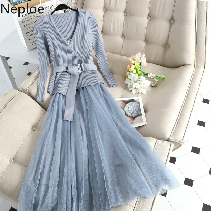Neploe осень зима новый маленький аромат кружева Camis лоскутное Средний длинный