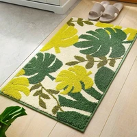 quality anti slip floor carpet new leaf pattern soft bathroom mat home decor absorbent bedroom hallway bath mat toilet rug 1pcs