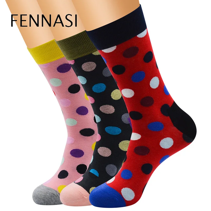 FENNASI/2 пары мужские цветные Повседневные носки с круглым вырезом хлопковые