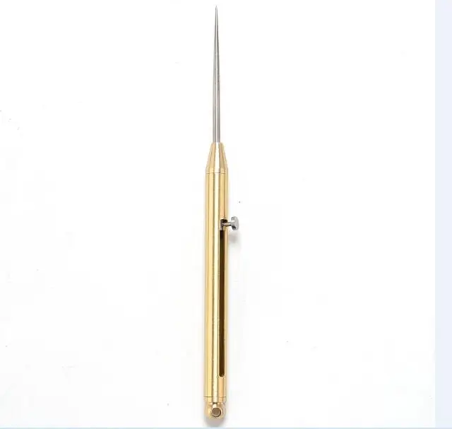 brass gold Gadget Titanium Alloy Outdoor bushcraft self defense weapon Toothpick Bottle Fruit Fork Camping Tool Titanium Toothpick EDC - Цвет: brass gold