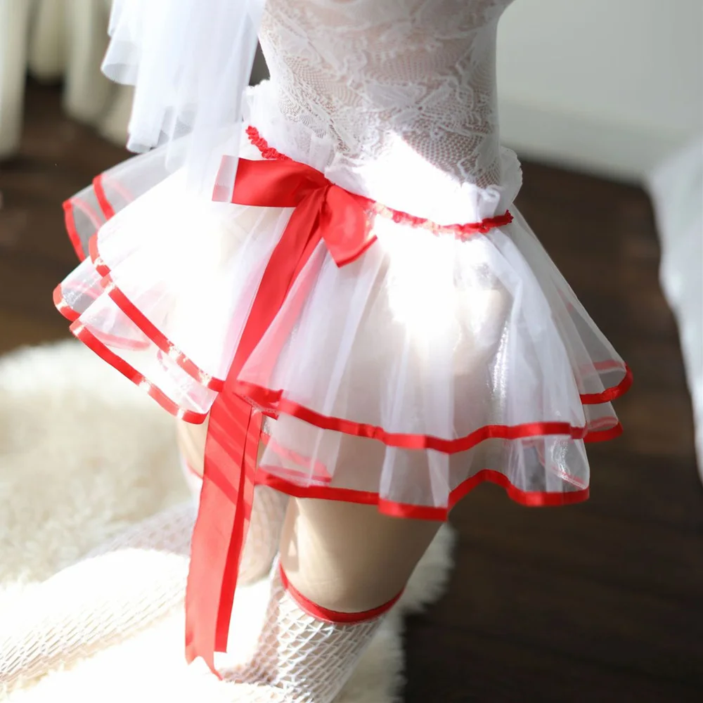 Elegant Sexy Lingerie Erotic Cosplay Costumes Mesh Uniform Transparent Lace Dress Stockings Adult Women Intimates Underwear |