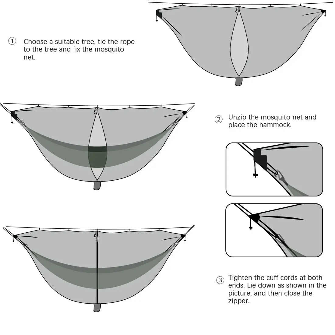 

Portable Hammock Mosquito Net For Outdoor Camping Hiking Anti-Mosquito Bed Net With Super Size Double Person Foldable Separating