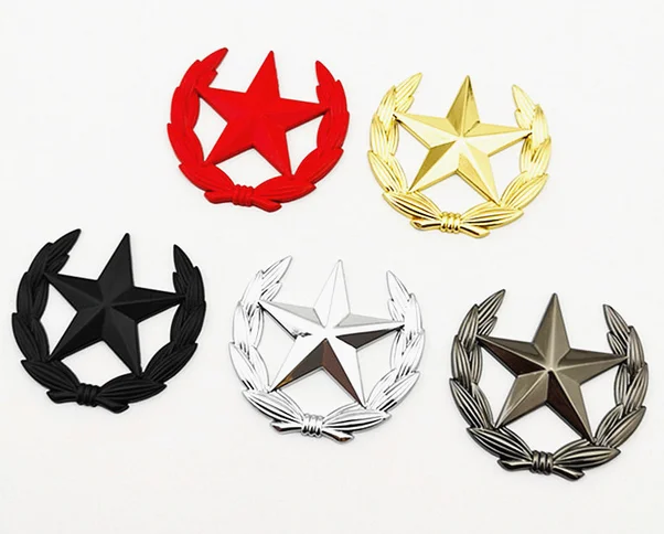

60mm Metal Pentagram Star CPC Auto Trunk Window Emblem Badge Stickers Decals Car Accessories