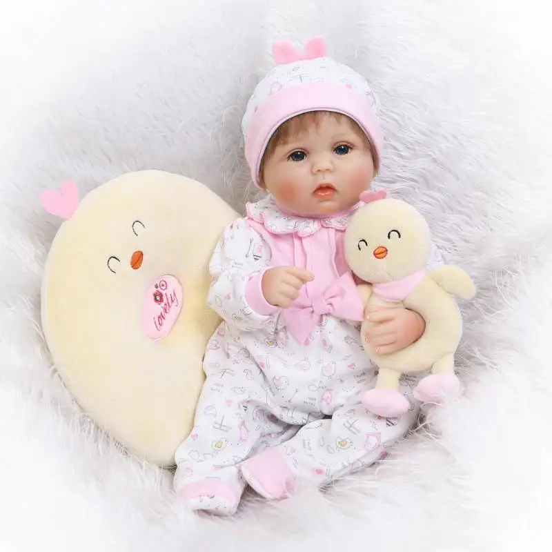 

42cm Newborn Silicone Reborn Baby Dolls and Clothes Cute Soft Simulation Babies Playmate Doll Gifts For Kids