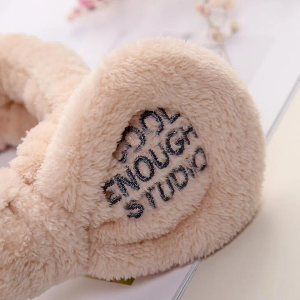 Симпатичная плюшевая повязка для волос с кроличьими ушками мытья лица Женская в