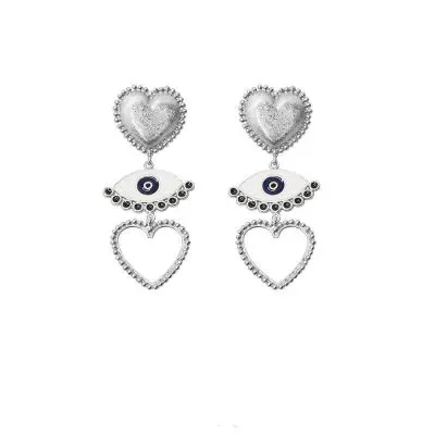 2 AOMU Punk Metal Gold Color Heart Earring For Women Lady Vintage Exaggerate Statement Eye Dangle Earring Ear Jewelry Set - Окраска металла: 2