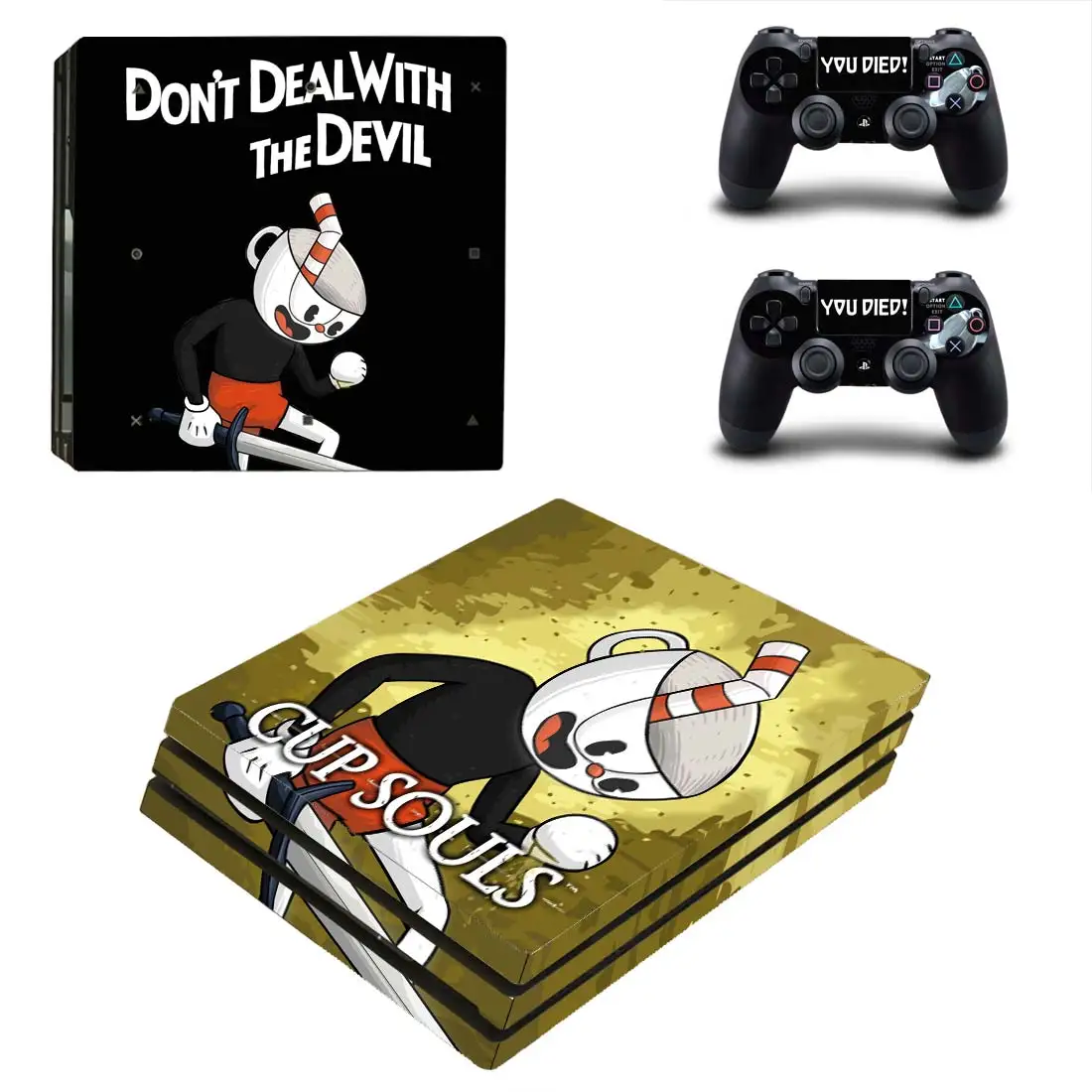 

Стильная наклейка Cuphead PS4 Pro для консоли Sony Playstation 4 Pro и 2 контроллера, наклейка на кожу, стиль 3