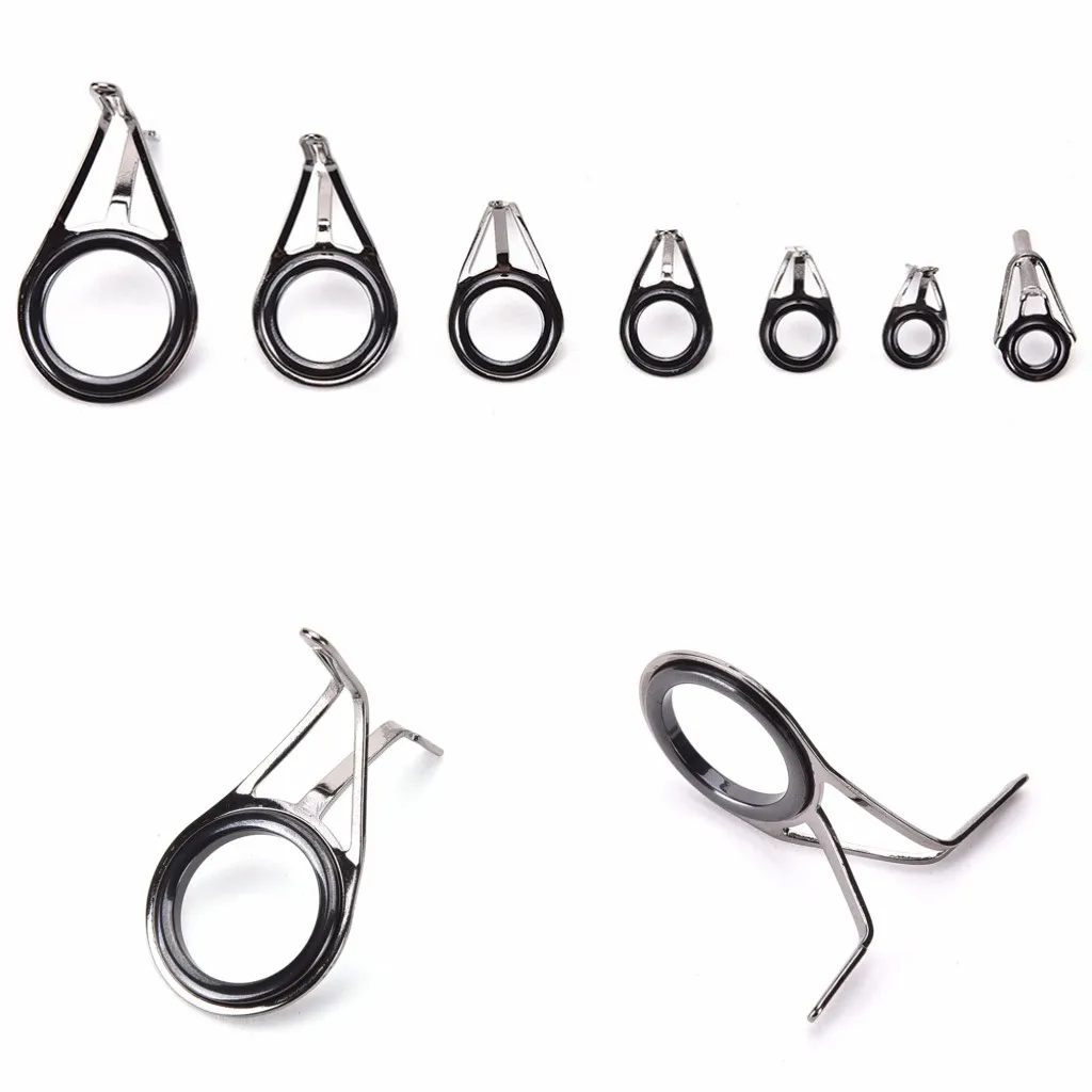 

2021 New 7Pcs/set 0.5cm-1.8cm Vintage Oval Fishing Top Rings Fishing Rod Guides Pole Repair Kit Fishing Line Guides Eyes Sets