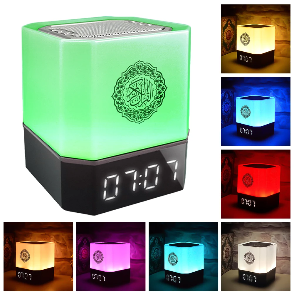 Настольные часы LED RGB портативные FM MP3 домашний декор Коран динамик мобильного приложения контроля USB ночные светильники сенсорная лампа на кровати.