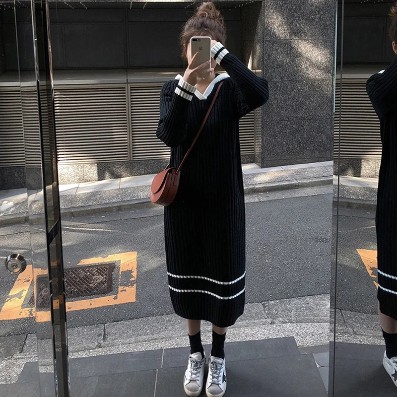 

2021 Autumn Winte Sweater Women Tops Knitted Pullover Korean Style Cardigan Soft Warm Pull Thick Outwear