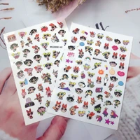 cute cartoon little policewoman nail sticker self adhesive transfer decal 3d slider diy tips nail decorations manicure package