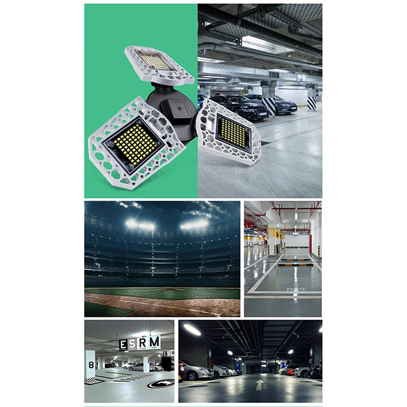 

LED Garage Lights 6000lm 80W E27 Garage Ceiling Light Adjustable LED Light Bulbs