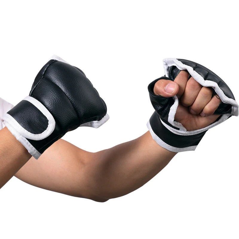 Boxing Gloves Half Finger PU Mitts Free Fight Sanda Karate Sandbag TKD Taekwondo Boxe MMA Muay Thai Training Kickboxing |
