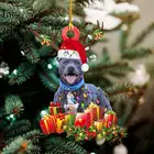 Рождественское украшение, Деревянная Рождественская собака, милая подвесная шапка, собака, праздник, зимний подарок, год 2022, Рождественская вечеринка, семейное украшение