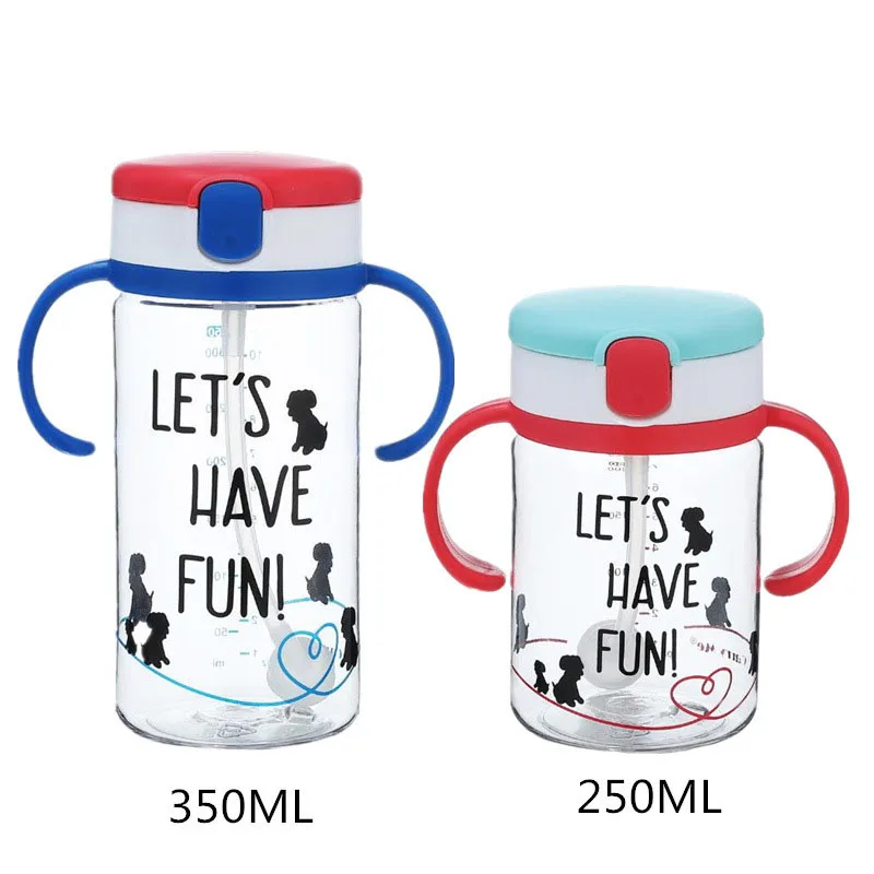 Поворотная детская чашка для питья с двойной ручкой и откидной крышкой