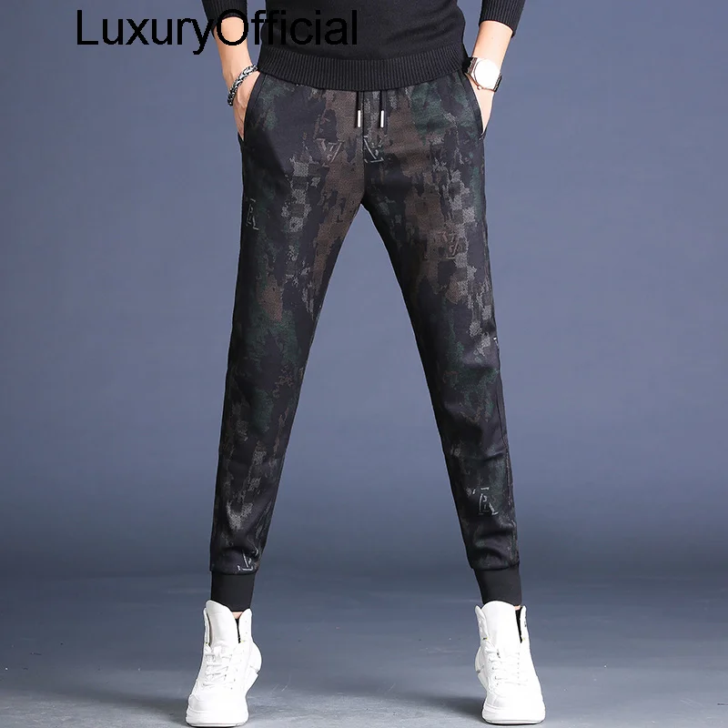 

Autumn casual pants slim little foot printed PANTS YOUTH elastic waist high-end fashion pants fashion