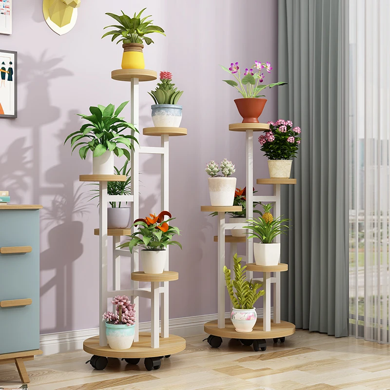 

Flower Rack Move Bring Wheel Multi-storey Indoor A Living Room Province Space Green Pineapple Stacks Balcony To Ground Wrought