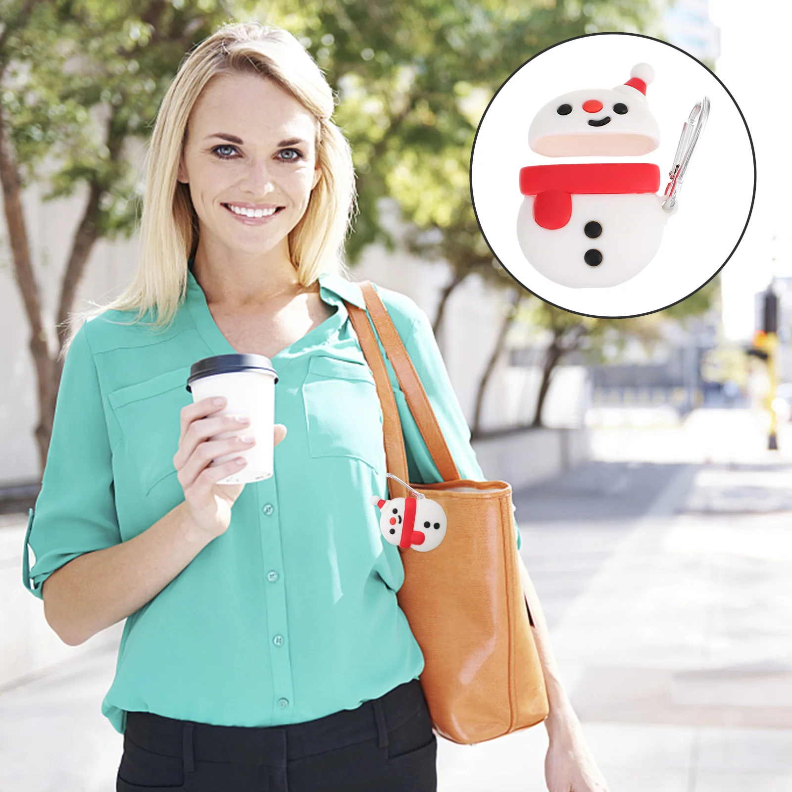 

1 Set Useful Snowman Pattern Earphone Case Earphone Sleeve Compatible for Airpods 1/2
