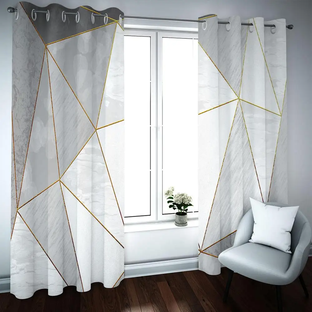 Затемняющие 3D шторы на окна занавески для гостиной спальни белый неправильной