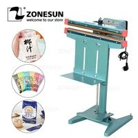 zonesun manual plastic bag heat sealing machine with foot pedal dual use aluminum foil heating sealer food beverage machinery