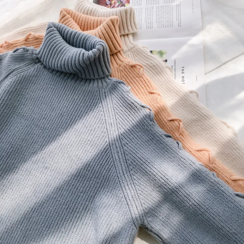 Женский свитер с высоким воротником Зимний пуловер 2019 корейские свитера женская