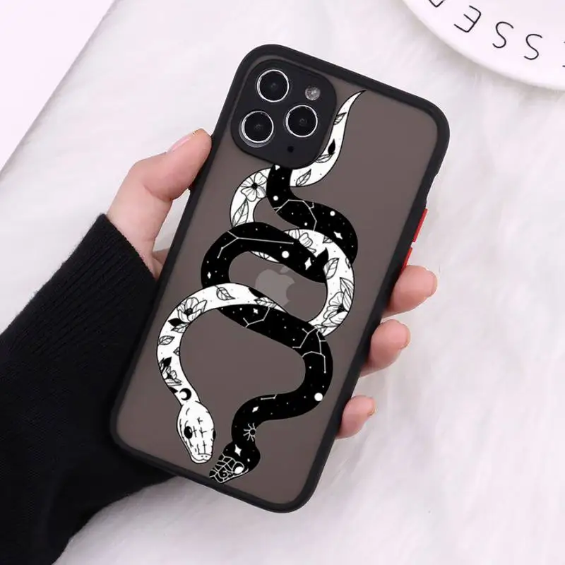 

Hand Snake Flower Snake Painting Phone Case Matte For iPhone 12 Mini 11 Pro XR XS Max 7 8 Plus X Hard PC Back Cover