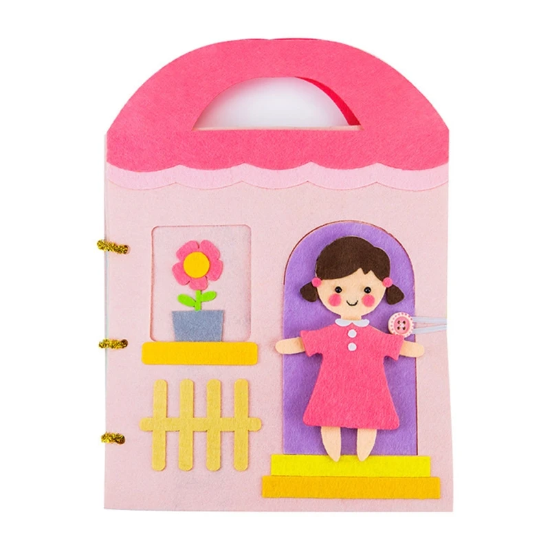 

Early Girls Educational Cloth Book DIY Premium Quality Soft Books for Toddlers Early Education Supplies Non-Woven Book