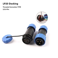 lp20 ip68 butt type solderless waterproof connector male plug female socket 234 pin panel mount wire cable aviation plug