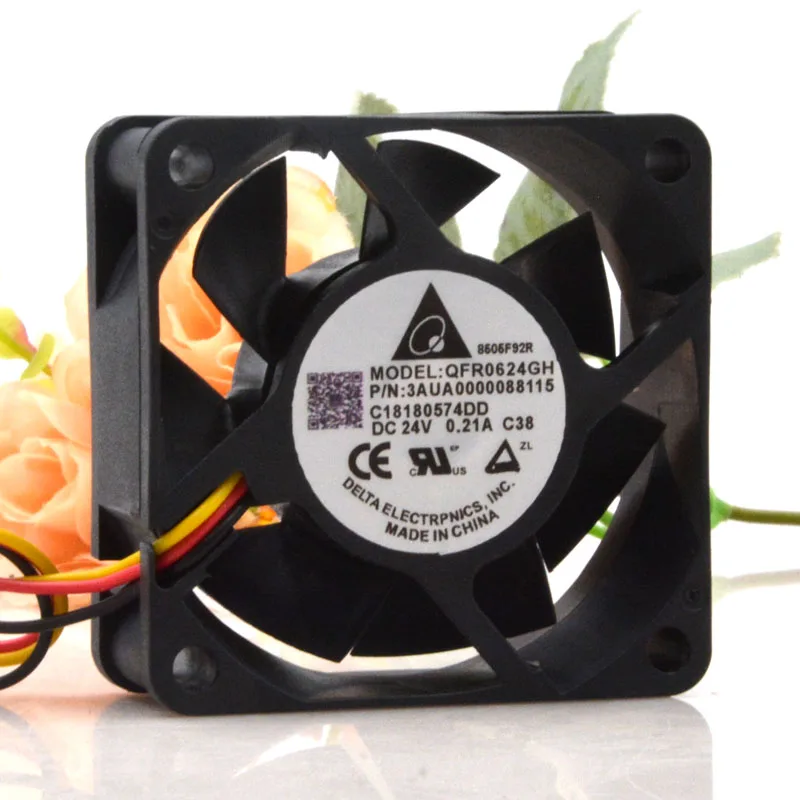 

Delta QFR0624GH 6025 6CM 24V 0.21A Converter Control Cabinet Cooling Fan