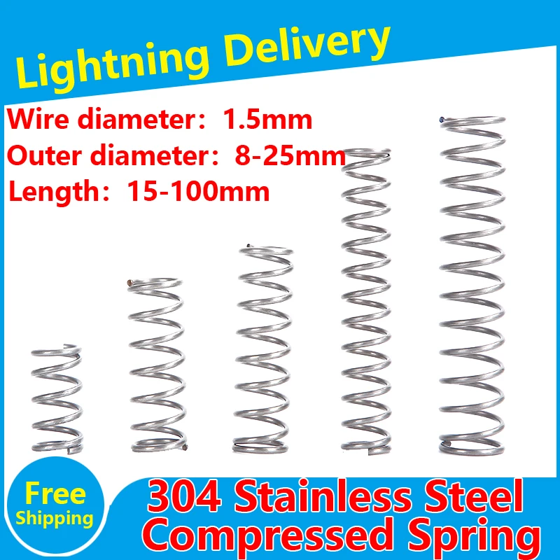 Пружина компрессионная из нержавеющей стали 304 диаметр проволоки 1 5 мм пружина
