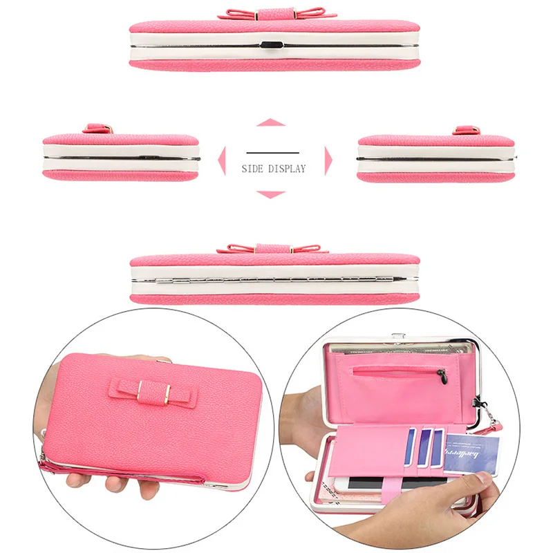 Женский кошелек LADSOUL для монет сумка телефона с бантом Многофункциональный