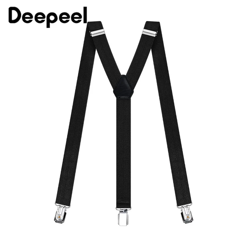 

Широкие мужские подтяжки Deepeel, 1 шт., 2,5*120 см, новая модель, металлическая пряжка с крючком, 3 зажима, эластичный Мужской бандаж, джоки, деловые ...