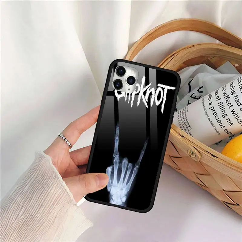 

Slipknot Rock Phone Case Tempered glass For iphone 11 12 PRO MAX X XS XR 5C 6 6S 7 8 plus