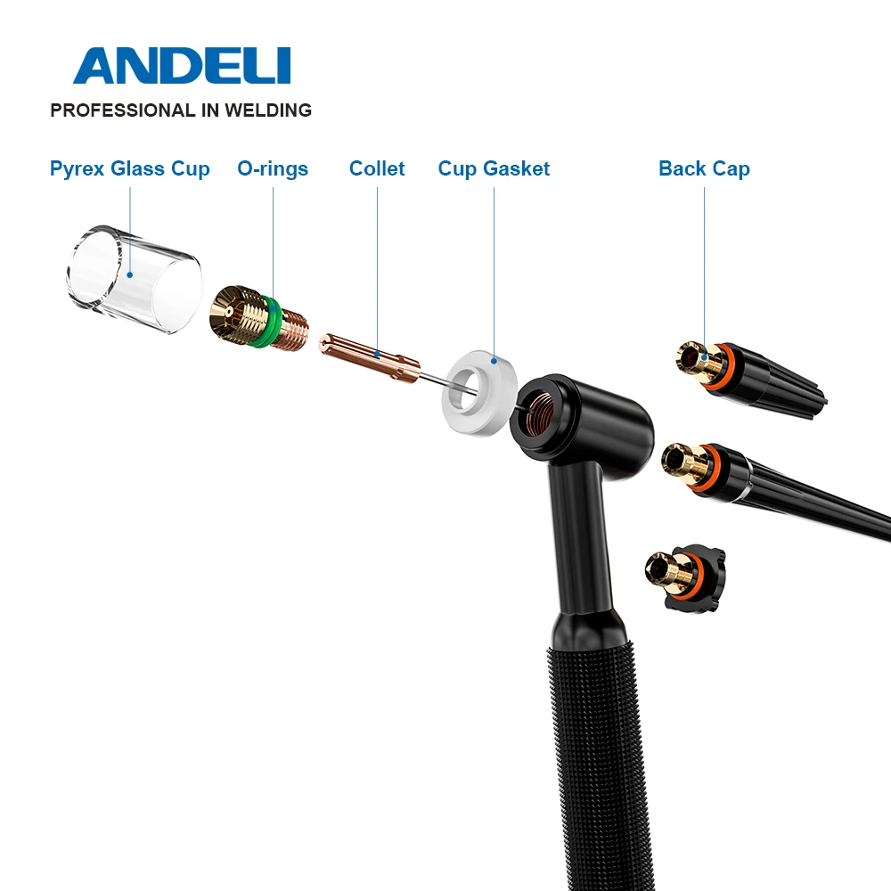 ANDELI Pyrex Cup Kit Practical Accessories TIG welding torch Argon Arc Tool For WP 17/18/26 | Инструменты