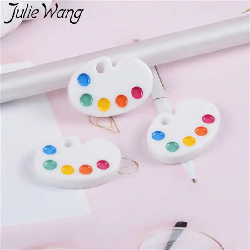 Julie Wang 20 шт. Палетка цветных подвесок из смолы подвеска с плоским основанием