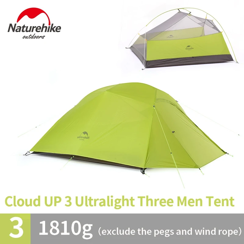 NatureHike палатка 20D силиконовая двухслойная облачная Серия 1 2 3 человека Сверхлегкая