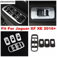car door window armrest switch button panel cover trim abs decor carbon fiber style matte interior for jaguar xf xe 2016 2019