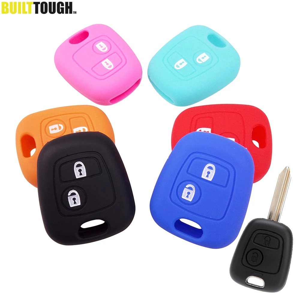 2 кнопки силиконовый чехол для ключей подходит Citroen C1 C2 C3 C4 Xsara Picasso Peugeot 106 107 206 207 307